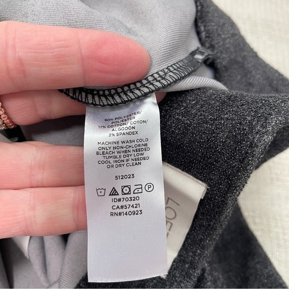 Loft Outlet NWT Gray Pencil Skirt Tie Belt Terry Knit Size Small - Picture 12 of 13